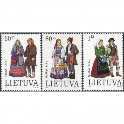 1993, Lietuva, 60c-1L, Michel #537-#539, Ofse...