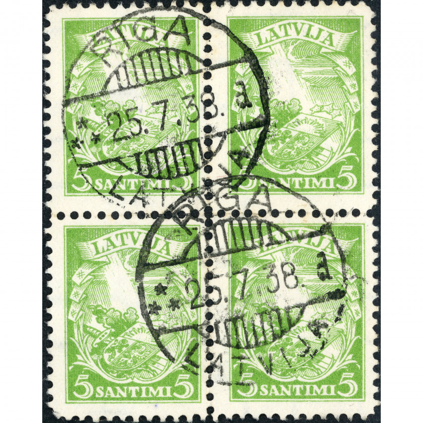 1934, Latvia, 5s, Solovyov #226 / Michel #233, Lithographed, Wmk, P10