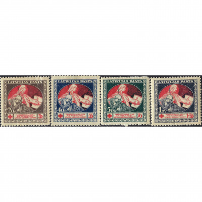 1921, Латвия, 20+10k-1Rub+30k, Соловьев #44A-...