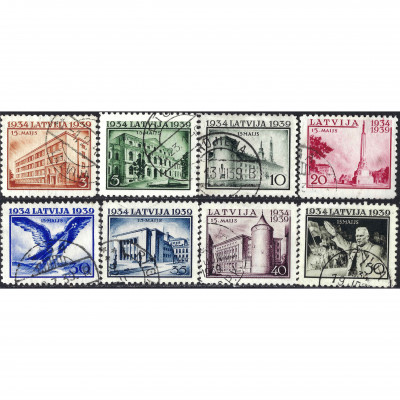 1939, Латвия, 3s-50s, Соловьев #264-#271, Фот...