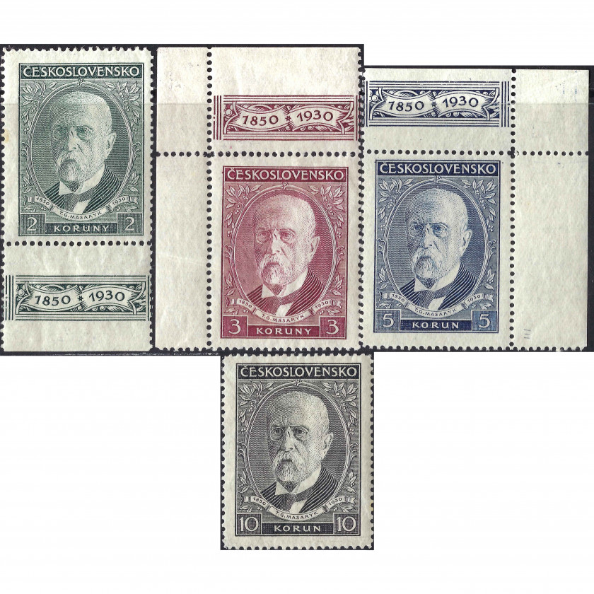 1930, Чехословакия, 2K-10K, Michel #299-#302, Глубокая печать, Без ВЗ, P13.75