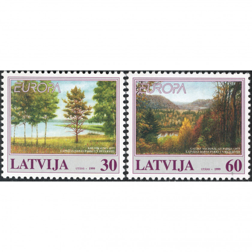 1999, Латвия, 30s-60s, Мишель #496-#497, Офсет, Без ВЗ, P13:12.5