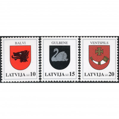 2003, Latvia, 10s-20s, Michel #584-#586, Ofse...