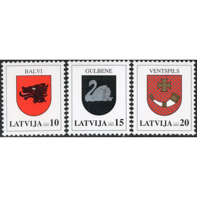 2003, Латвия, 10s-20s, Мишель #584-#586, Офсет, Без ВЗ, P13:14