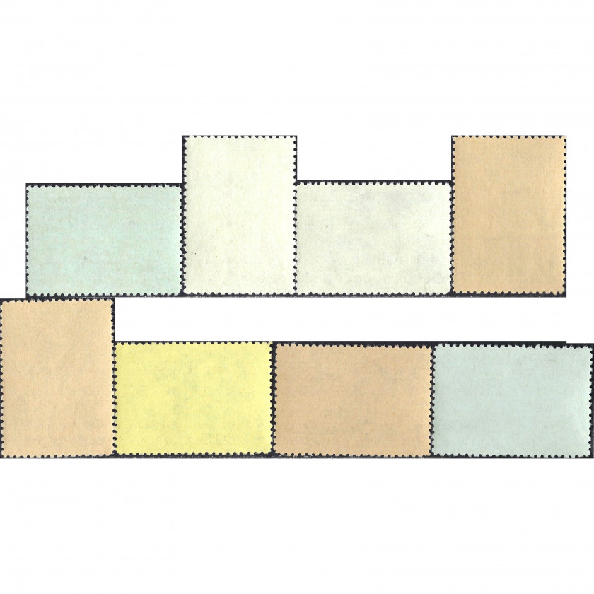 1950, СССР, 1Rub, Соловьев #1576-#1583 / Мишель #1527-#1534, Глубокая печать, Без ВЗ, P12.5