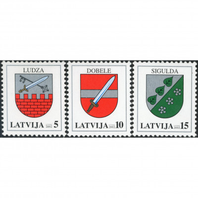 2002, Latvia, 5s-15s, Michel #562IA-#564IA, O...