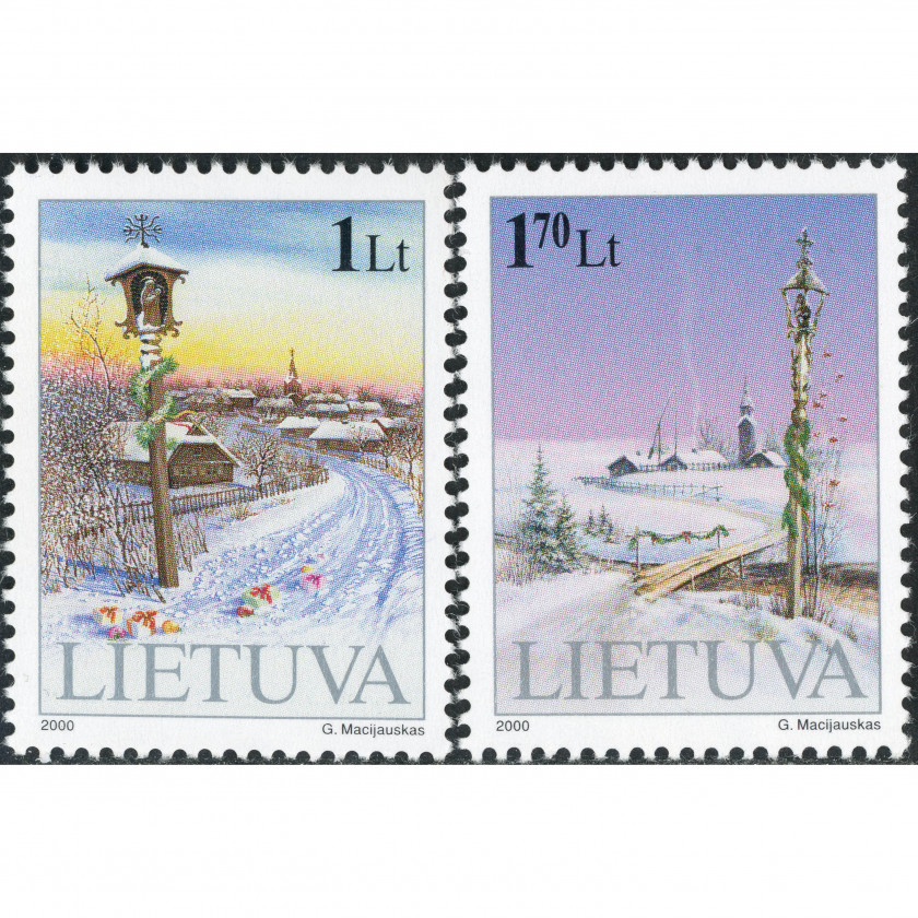 2000, Lithuania, 1L-1.70L, Michel #742-#743, Offset, UnWmk, P12