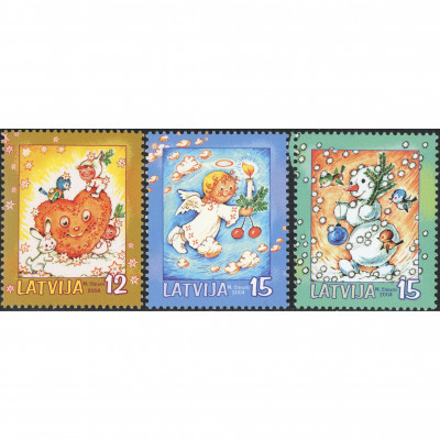 2004, Latvia, 12s-15s, Michel #624-#626, Ofse...