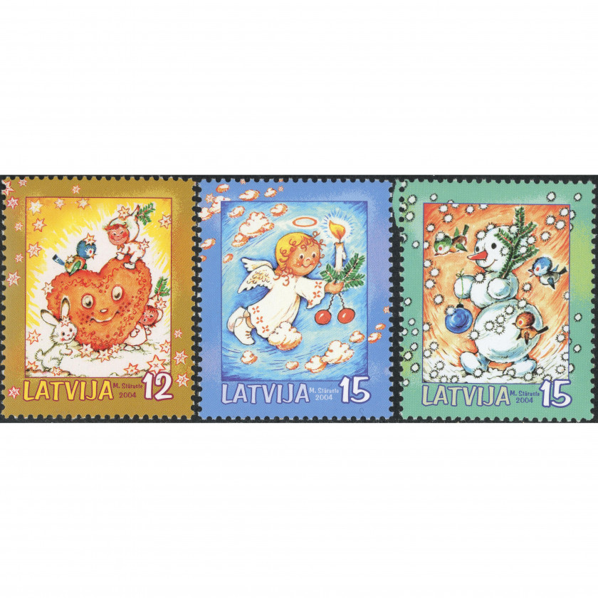 2004, Латвия, 12s-15s, Мишель #624-#626, Офсет, Без ВЗ, P14:13