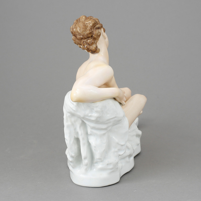 Large porcelain figure "Lying woman"