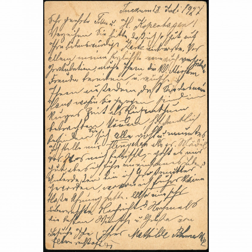 1927, Latvia, Postal card featuring an incredibly exotic destination: from Tukums, Latvia, to São Paulo, Brazil