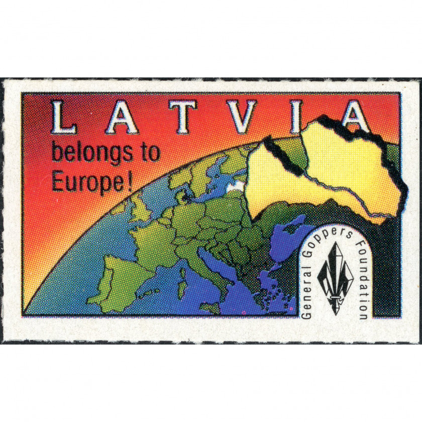 1978, Latvian Exile Patriotic Stamps with a map of Europe and a slogan about Latvia's belonging to Europe