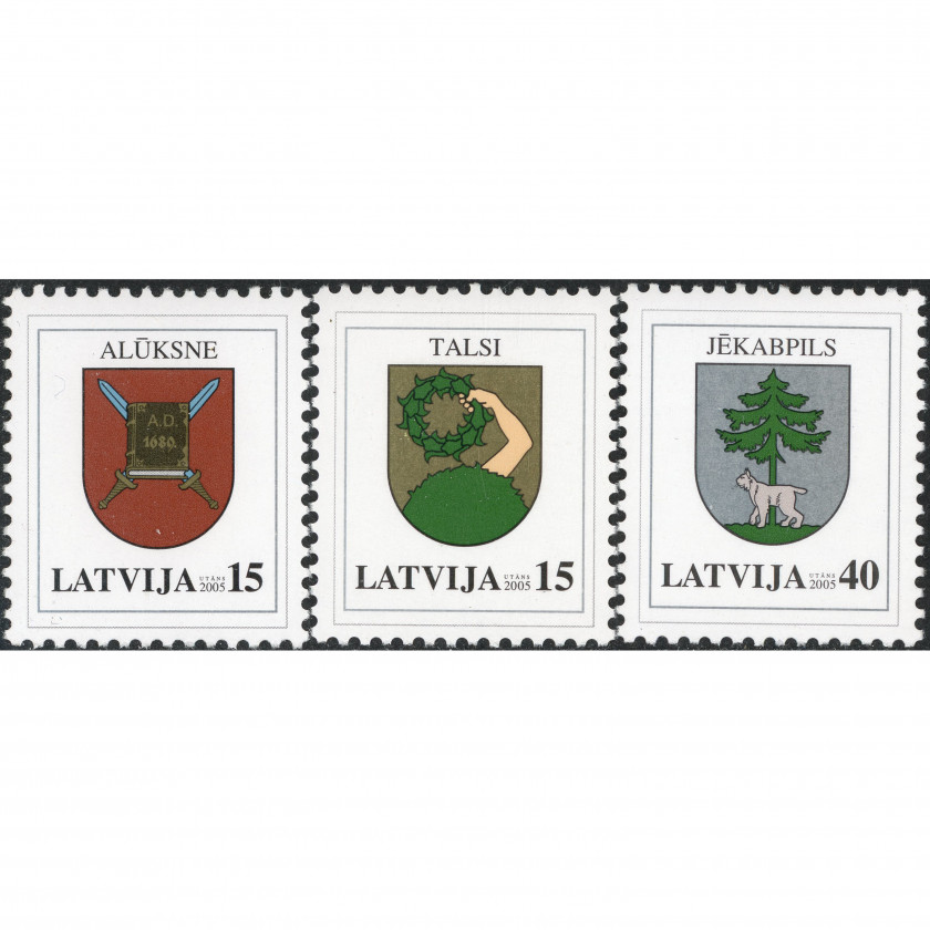 2005, Latvia, 15s-40s, Michel #628-#630, Offset, UnWmk, P13.5:14