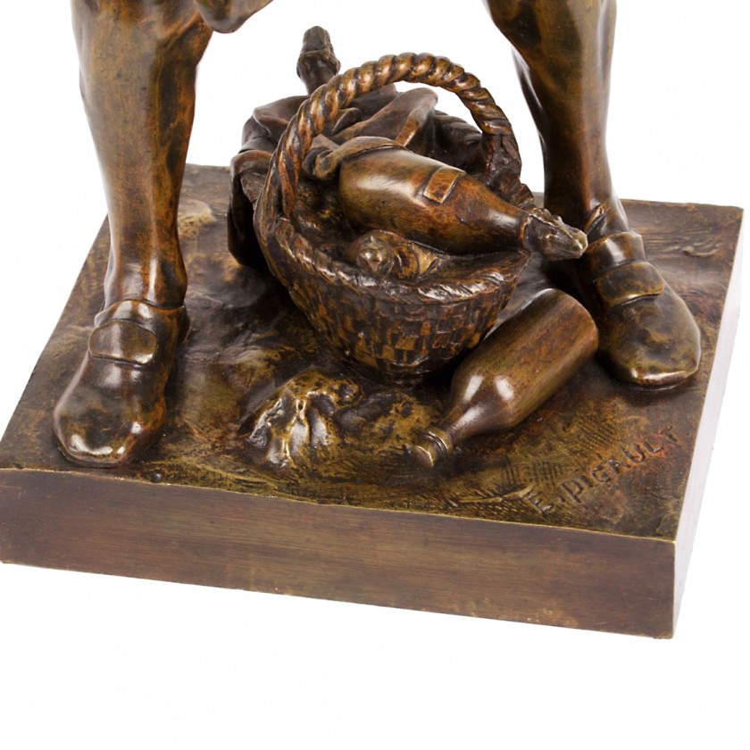 Large bronze figure "Le Sommelier"