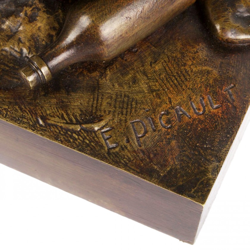 Large bronze figure "Le Sommelier"