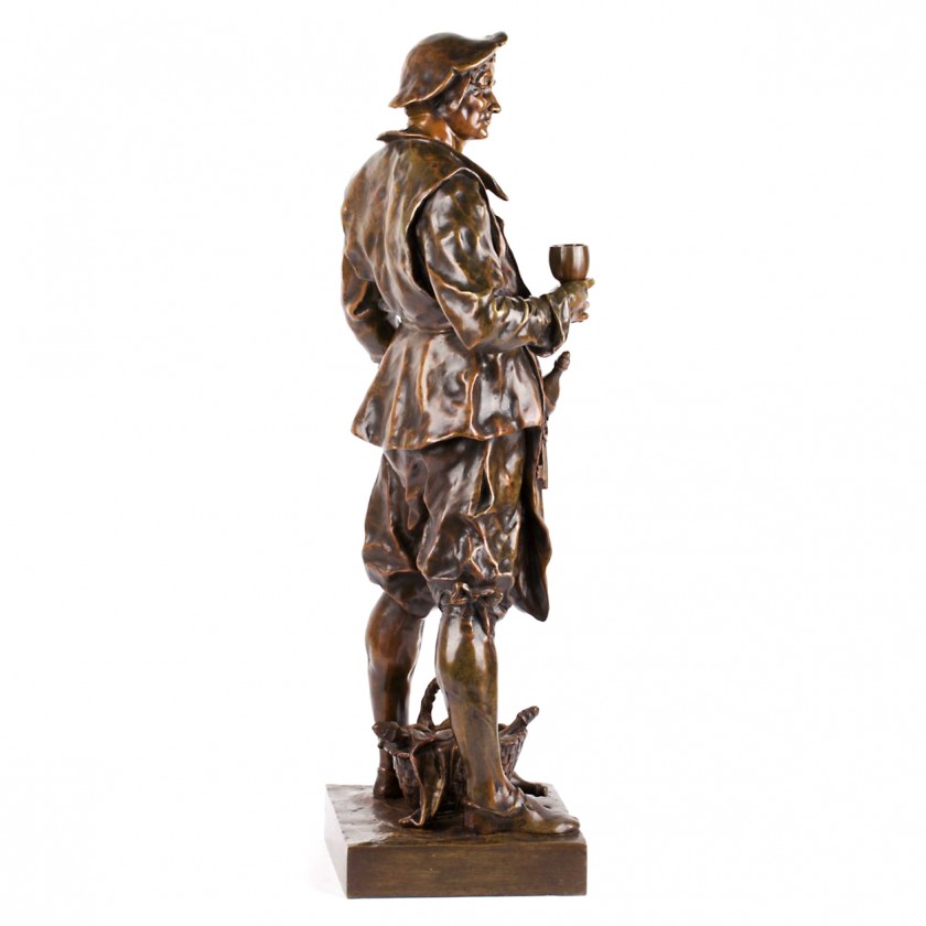 Large bronze figure "Le Sommelier"