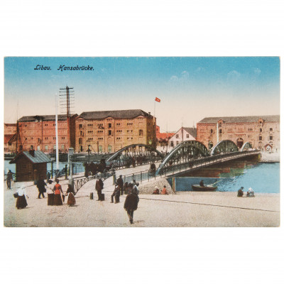 Postcard "Liepāja, (Libau). Hansa bridge"