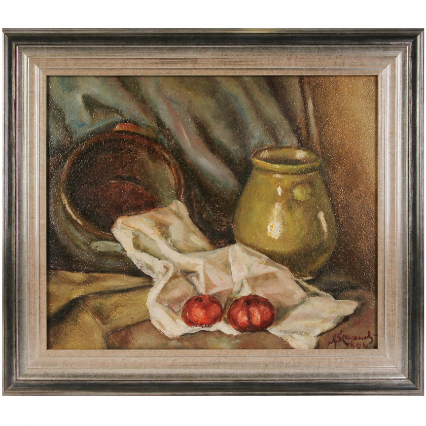 Glezna "Klusā daba ar āboliem"