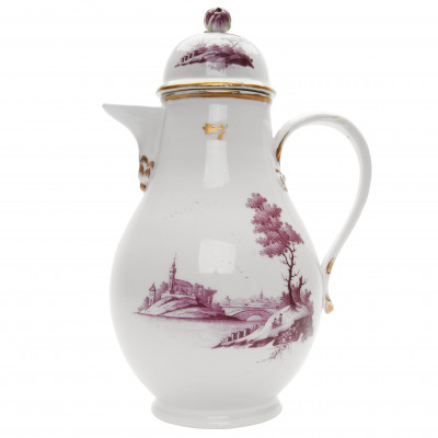 Porcelain coffee pot and cover