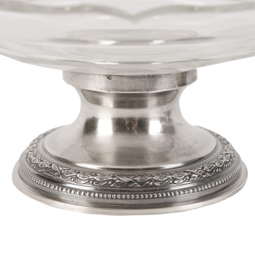 A pair of silver candy-bowls