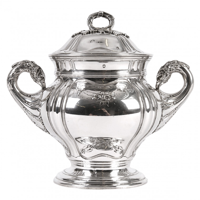 Silver sugar bowl