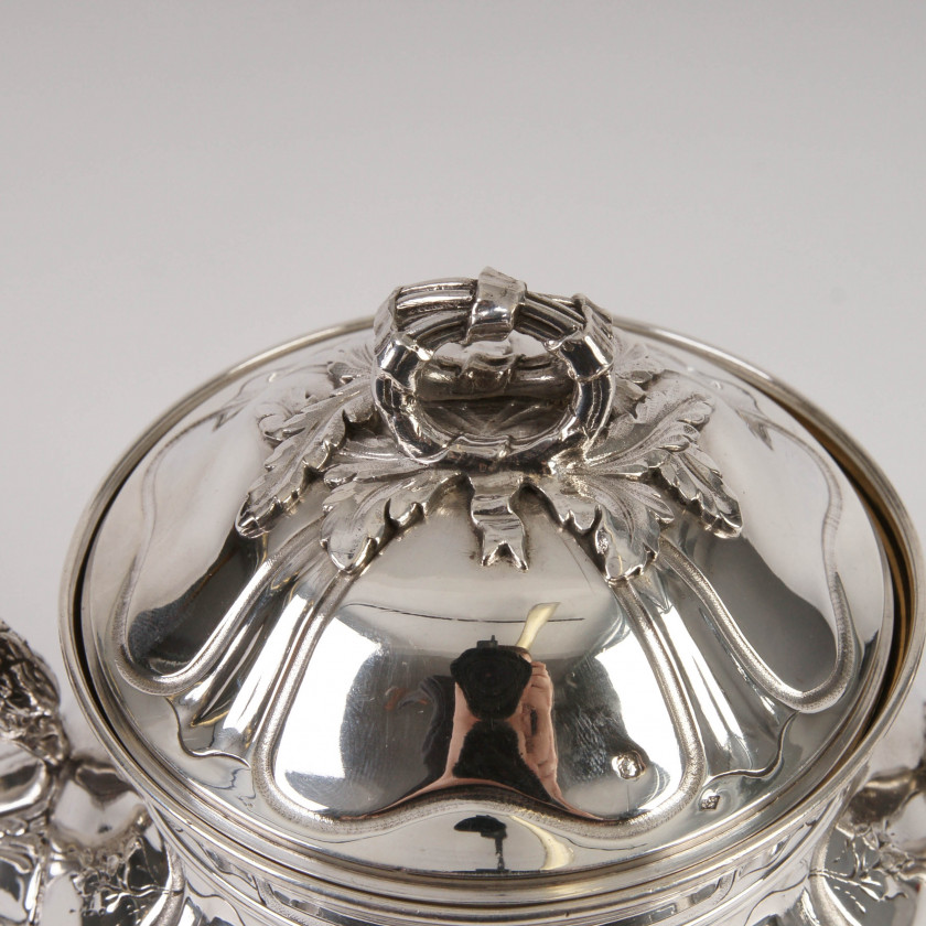 Silver sugar bowl