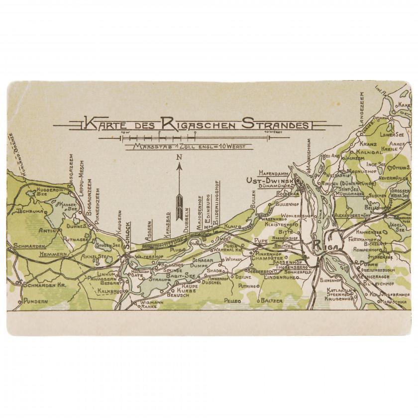 Postcard "Riga seaside map"