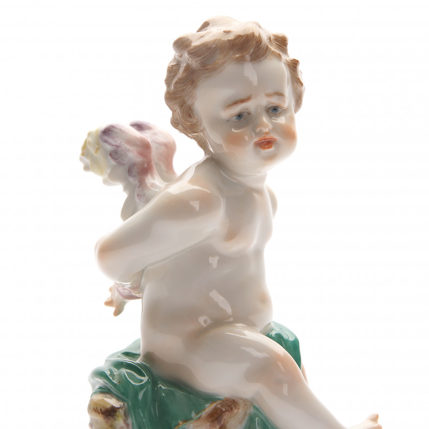 Porcelain figure "Cupid with bound hands and wings"