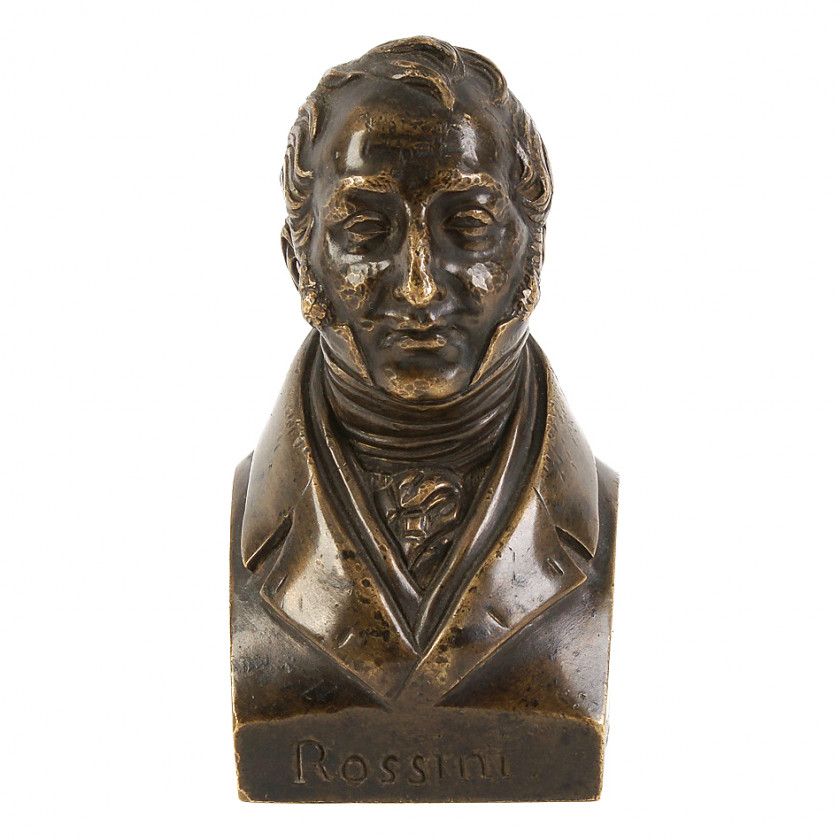 A bronze bust of "Rossini" 