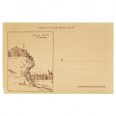 Postcard "To the caves of the Tarpeian cliff"