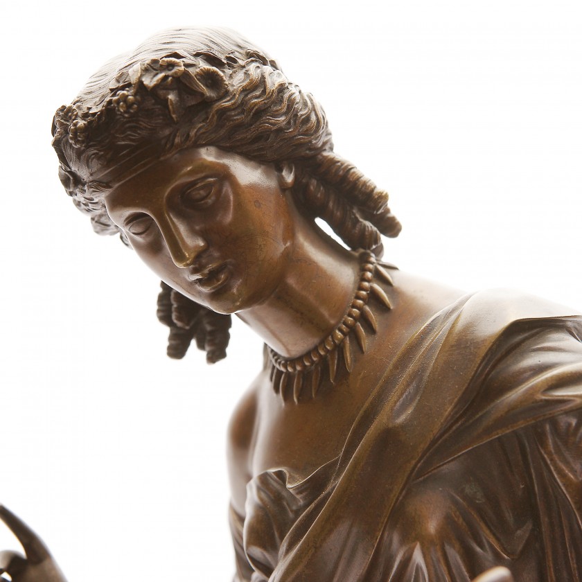 Bronze figure of a woman