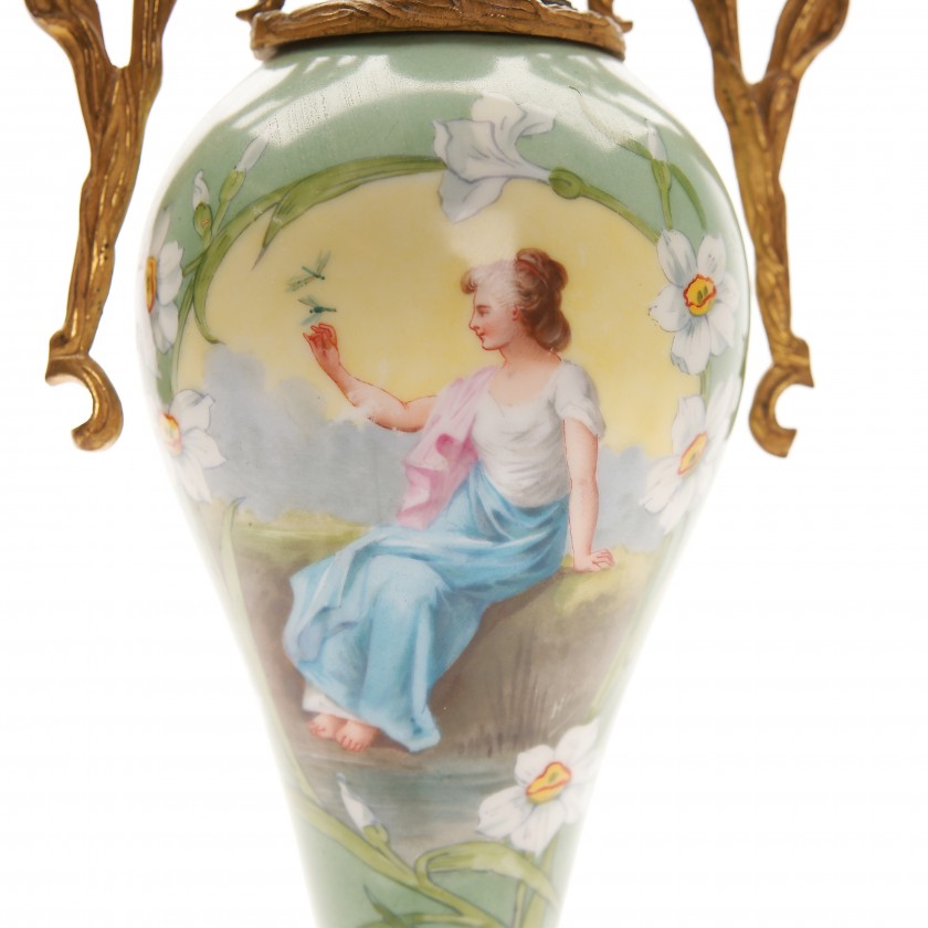 Two decorative vases in art nouveau style