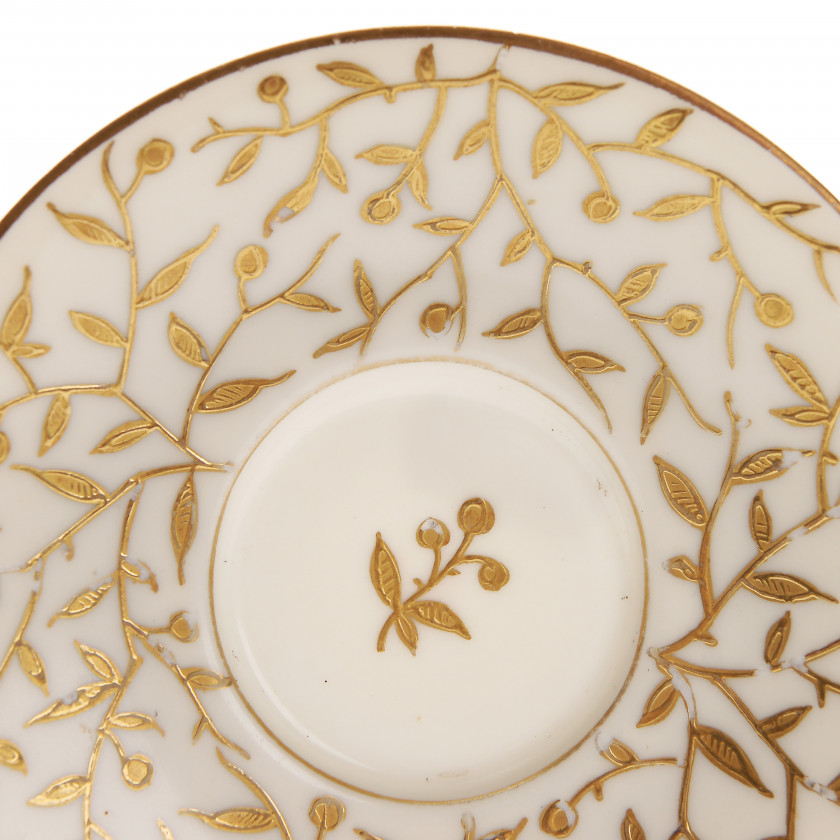 Porcelain coffee cup and saucer