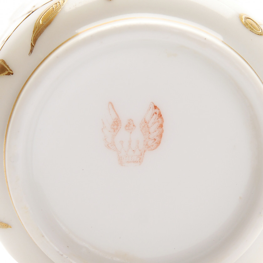 Porcelain coffee cup and saucer