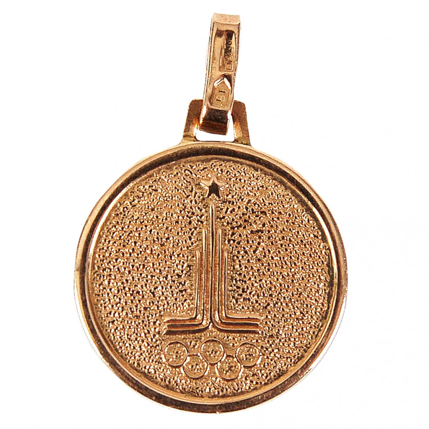 Zelta kulons ar zodiaka zīmei "Jaunava", izlaista olimpiskajām spēlēm 1980 gāda