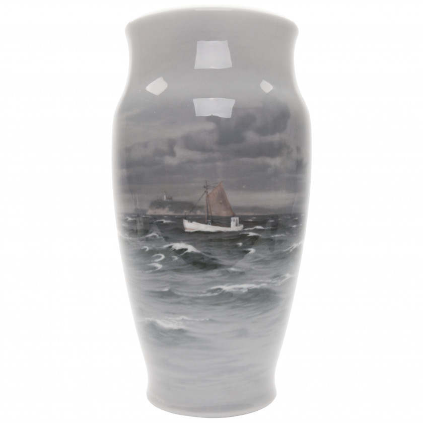 Большая фарфоровая ваза "Рыбацкие лодки к югу от Самсё"