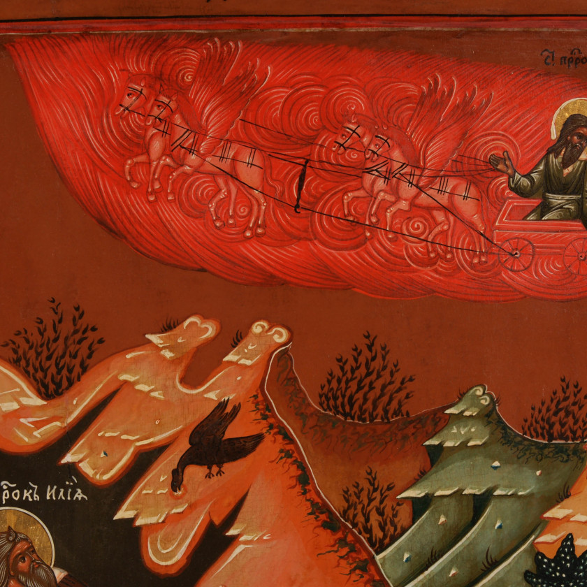 Icon "The Fiery Ascent of the Prophet Elijah"