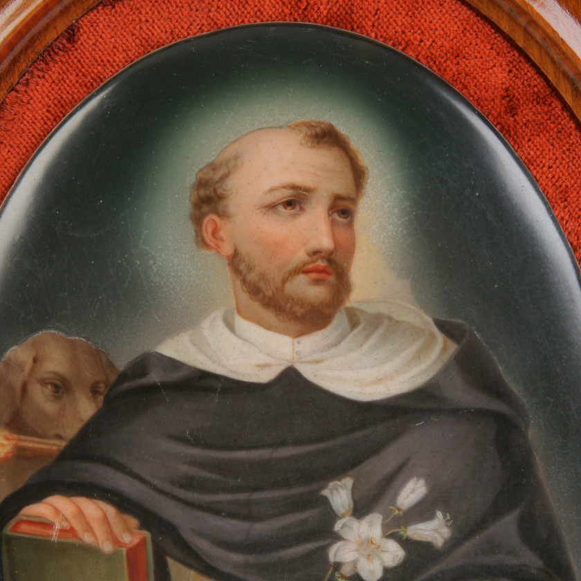 Porcelain plaque "Saint Dominic"