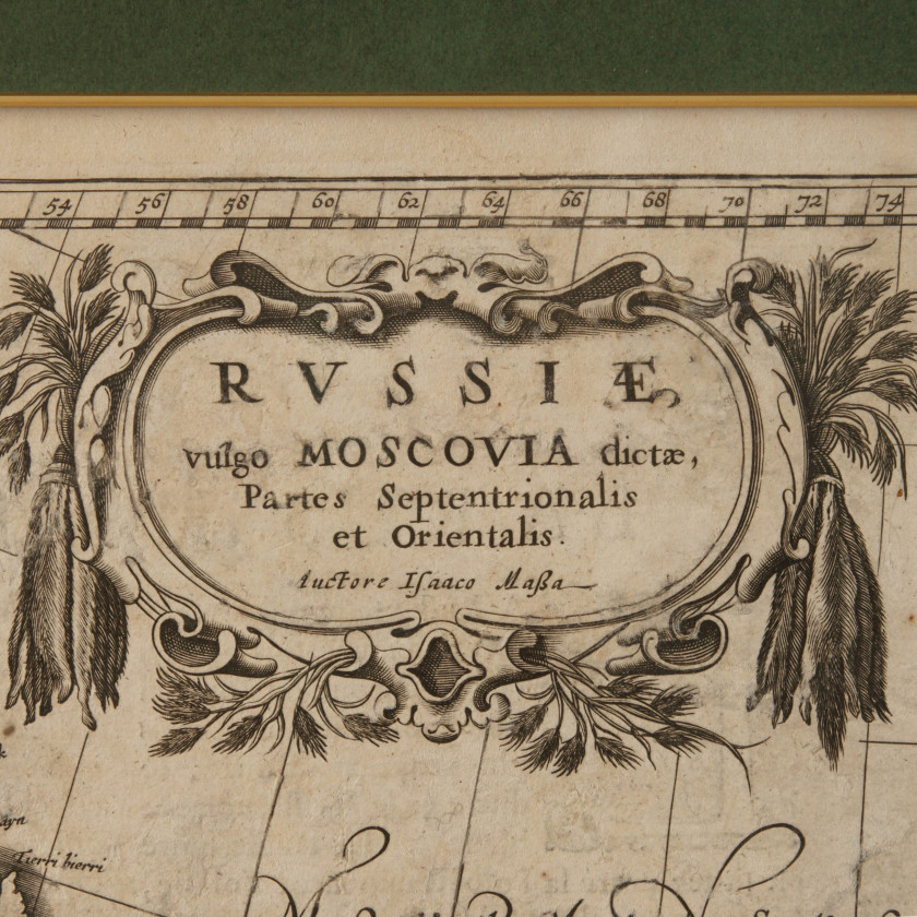 Map - engraving "Russiae, vulgo Moscovia dictae, Partes Septentrionalis et Orientalis Auctore Isaaco Massa"