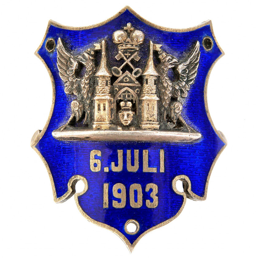 Серебряная накладка с гербом города Риги