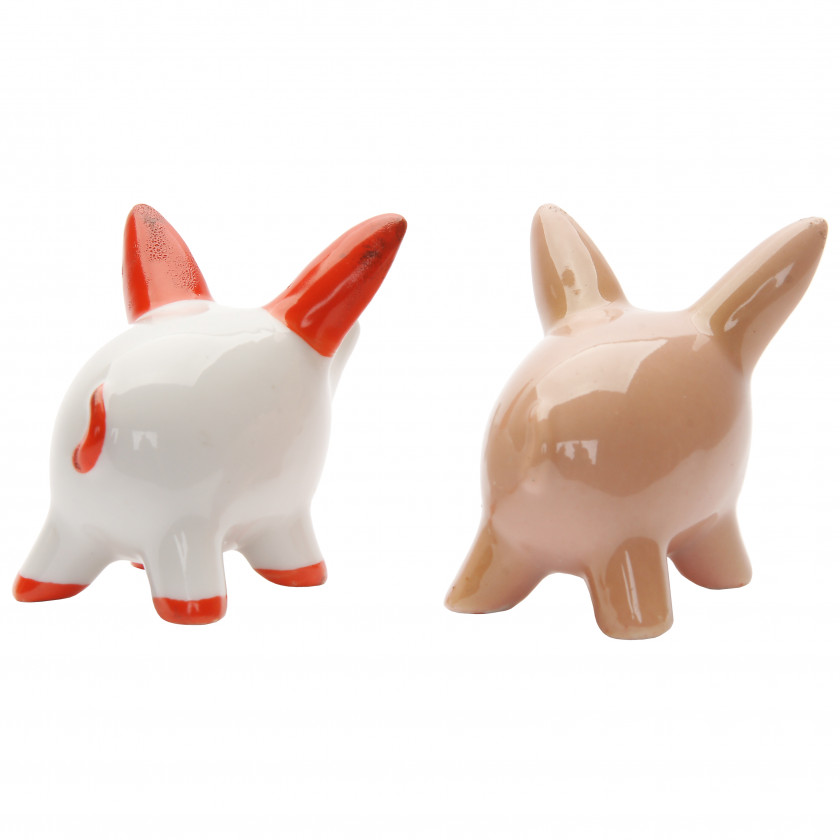 Pair of porcelain figures "Piglets"