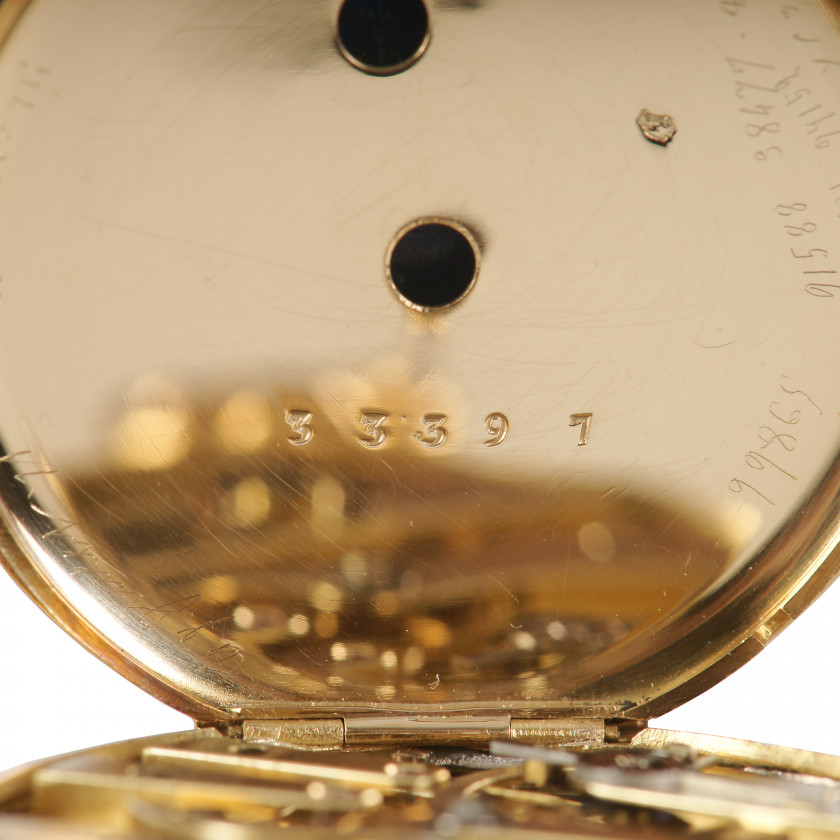 Золотые женские часы-кулон с лазуритом и бриллиантами "Le Roy & Fils"