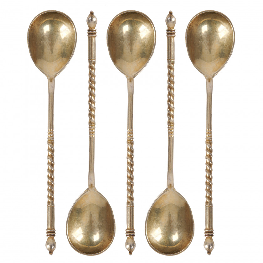 Set of silver coffee spoons, 5 pcs.