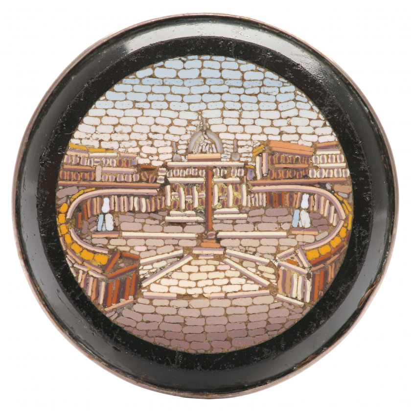Italian micromosaic on agate "St. Peter's Square"