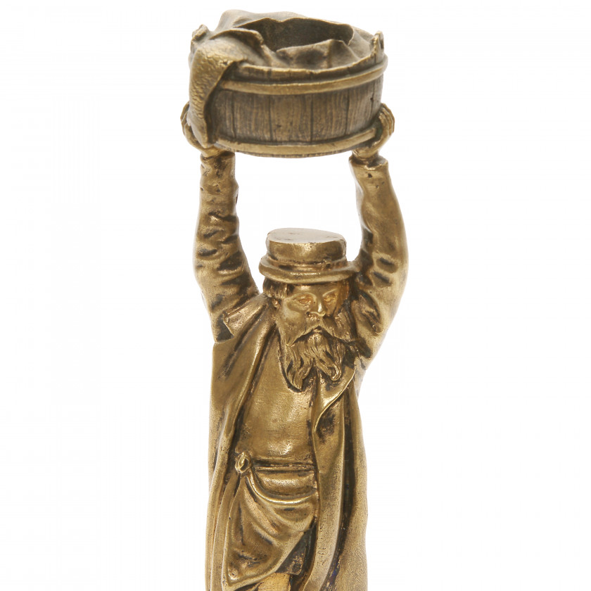 Bronze candlestick for one candle "Fish seller"