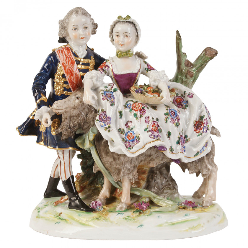 Porcelain figure "Count d'Artois and his sister, Madame Clotilde"