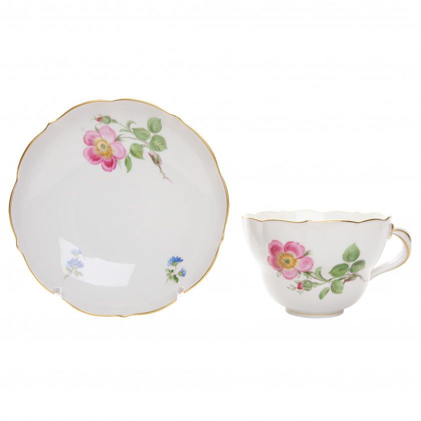 Large porcelain cup and saucer