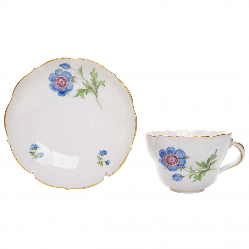 Large porcelain cup and saucer