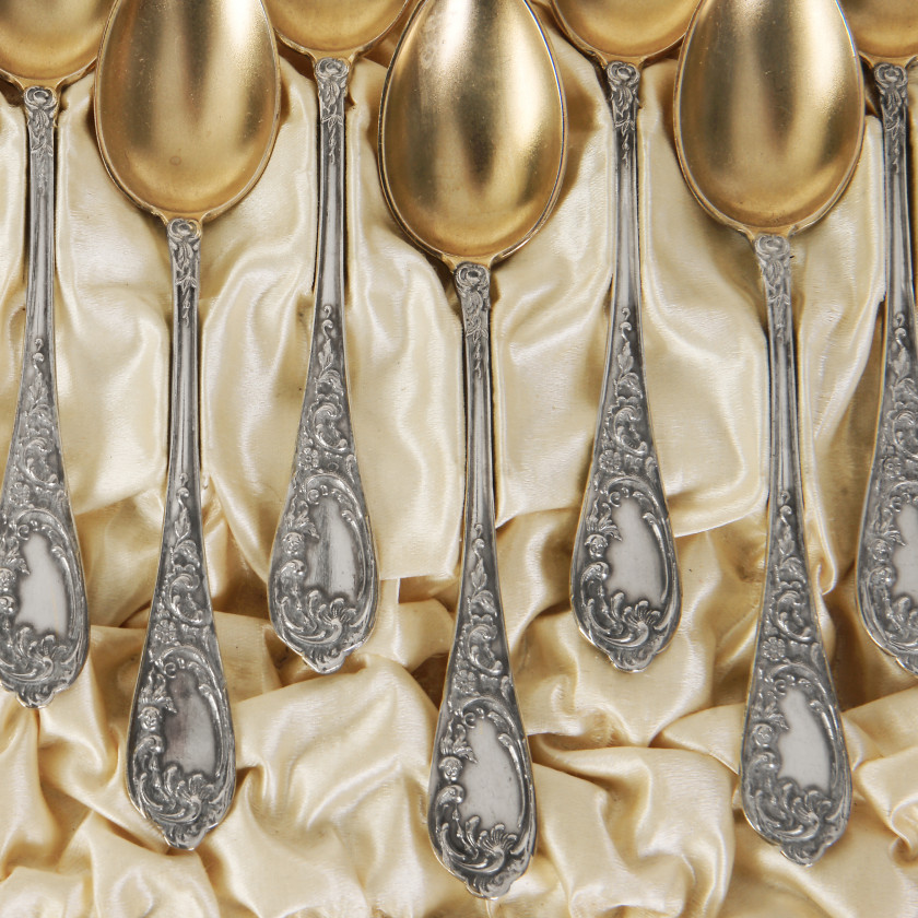 Set of silver coffee spoons, 12 pcs.