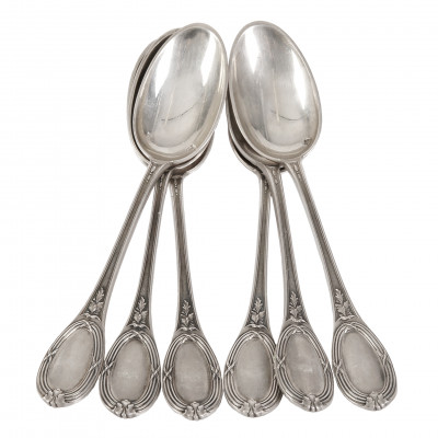 Set of silver tea spoons, 6 pcs.